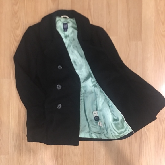 Mid Length Black Double Breasted Peacoat - Picture 2 of 6